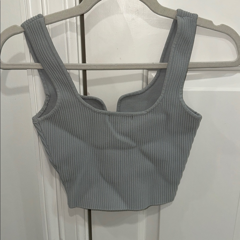 GLASSONS Gray Ribbed Crop Top 🩶 - Picture 2 of 3
